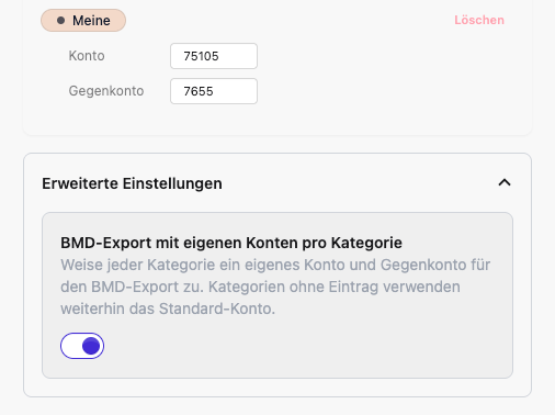 Eigene BMD Konten